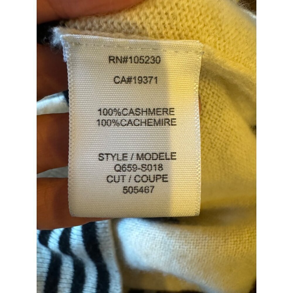 Equipment Cashmere Striped Sweater Women Small Black Ivory Knit Quiet Luxury - Picture 8 of 9